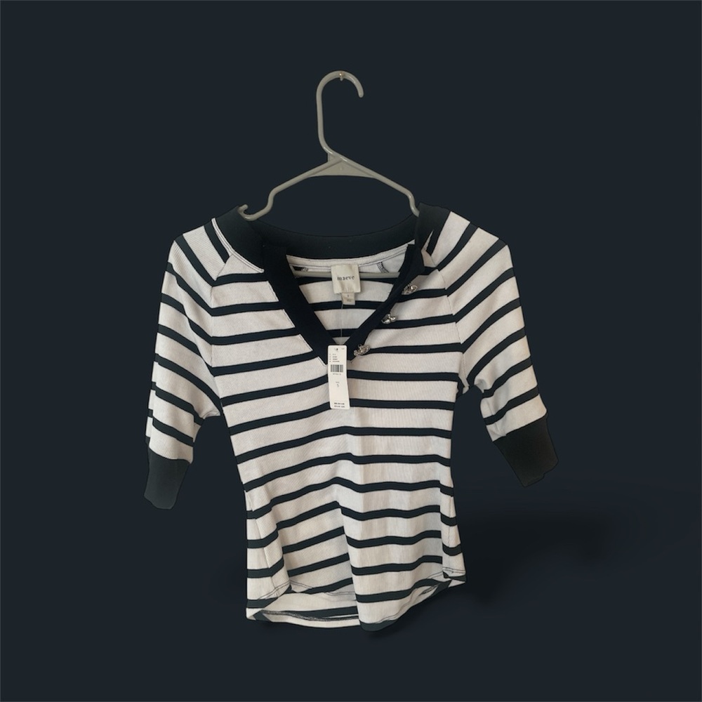 Striped Maeve Shirt - Black and White